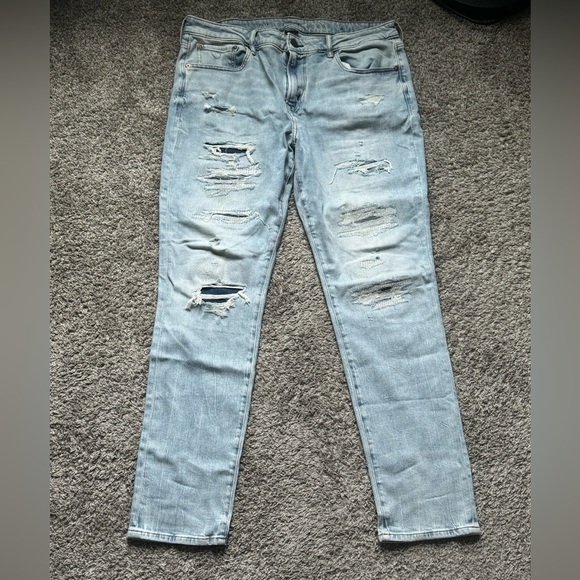 American Eagle AirFlex+ TENCEL Fibers Patched Athletic Skinny Jeans - Picture 1 of 5